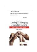 Test Bank - Yoder-Wise&rsquo;s Leading And Managing In Canadian Nursing&comma;3rd Edition by Patricia S&period; Yoder-Wise&comma; &lpar;All Chapters 1-32&rpar;&period;