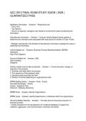 ACC 3510 FINAL EXAM STUDY GUIDE 2026 GUARANTEED PASS