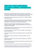 D080 UNIT 6 TEST QUESTIONS & ACCURATE CORRECT ANSWERS ALL PASSED