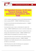 PA Appraisal License 16-20 Auto Physical Damage Exam Questions and Answers 100&percnt; PASS