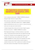  PA Appraisers License Exam Questions and Answers 100&percnt; PASS
