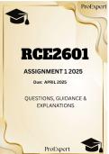 RCE2601 Assignment 3 &lpar;100&percnt; COMPLETE ANSWERS&rpar; 2025 - DUE 8 August 2026