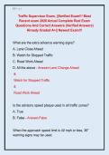Traffic Supervisor Exam&comma; &vert;&vert;Verified Exam&excl;&excl;&excl; Most  Recent exam 2026 Actual Complete Real Exam  Questions And Correct Answers &lpar;Verified Answers&rpar;  Already Graded A&plus;&vert;&vert; Newest Exam&excl;&excl;&excl; 