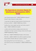 PA Appraisers License Exam 01 Questions and Answers 100&percnt; PASS