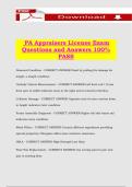 PA Appraisers License Exam Questions and Answers 100&percnt; PASS