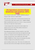 PA Appraisers License Exam Questions and Answers 100&percnt; PASS