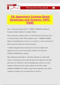 PA Appraisers License Exam Questions and Answers 100&percnt; PASS