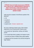 NUR643E Advanced Health Assessment &vert;&vert; VERIFIED  Exam 2026 ACTUAL COMPREHENSIVE FREQUENTLY  MOST TESTED REAL EXAM QUESTIONS AND  VERIFIED SOLUTIONS&excl;&excl; ALREADY GRADED A&plus; &vert;&vert;  NEWEST EXAM&excl;&excl;&excl;