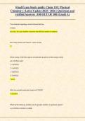 CHEM 110 Final Exam Study Guide &ndash; Physical Chemistry &vert; Verified Questions & Answers &vert; 100&sol;100 &vert; Grade A &lpar;2026&rpar;