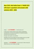Nurs 5315&colon; Adv Patho Exam 1 &sol; NURS 5315  UTA Exam 1 questions and answers with  solutions 2025 - 2026