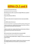 HIPAA Ch - HIPAA EXAM STUDY GUIDE ACCURATE QUESTIONS AND CORRECT DETAILED ANSWERS WITH RATIONALES &vert;&vert; 100&percnt; GUARANTEED PASS <BRAND NEW VERSION>