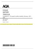 AQA A-level HISTORY 7042&sol;1LR Component 1L The quest for political stability&colon; Germany&comma; 1871&ndash;1991 Mark scheme June 2025