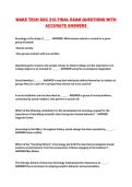 WAKE TECH SOC 210 FINAL EXAM QUESTIONS WITH ACCURATE ANSWERS 