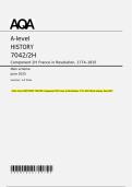 AQA A-level HISTORY 7042&sol;2H Component 2H France in Revolution&comma; 1774&ndash;1815 Mark scheme June 2025