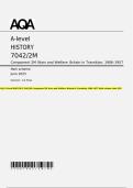 AQA A-level HISTORY 7042&sol;2M Component 2M Wars and Welfare&colon; Britain in Transition&comma; 1906&ndash;1957 Mark scheme June 2025