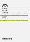 AQA A-level HISTORY 7042&sol;2K Component 2K International Relations and Global Conflict&comma; c1890&ndash;1941 Mark scheme June 2025