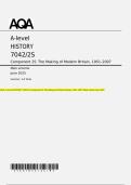 AQA A-level HISTORY 7042&sol;2S Component 2S The Making of Modern Britain&comma; 1951&ndash;2007 Mark scheme June 2025