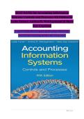 TEST BANK for Accounting Information  Systems&colon; Controls and Processes 5th Edition by  Leslie Turner&comma; Andrea B&period; Weickgenannt & Mary  Kay Copeland  All Chapters Included 1-14&vert; Verified Questions &  Accurate Answers&lpar;&ast;&rpar;&vert; A&plus; GUARANTEED 