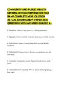 COMMUNITY AND PUBLIC HEALTH NURSING 10TH EDITION RECTOR TEST BANK COMPLETE NEW SOLUTION ACTUAL EXAMINATION PAPER 2026 QUESTIONS WITH ANSWERS GRADED A&plus;
