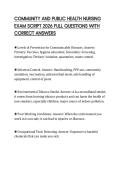 COMMUNITY AND PUBLIC HEALTH NURSING EXAM SCRIPT 2026 FULL QUESTIONS WITH CORRECT ANSWERS