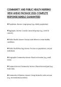 COMMUNITY AND PUBLIC HEALTH NURSING VIEW AHEAD PACKAGE 2026 COMPLETE RESPONSE BUNDLE GUARANTEED