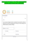 WGU D322 PT KSO2 &vert; PA&vert; PRE-ASSESSMENT &vert;EXAM QUESTIONS AND ANSWERS