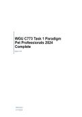 WGU C773 Task 1 Paradigm Pet Professionals