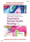 Test Bank  &ndash; Davis Advantage for Psychiatric Mental Health Nursing &lpar;9th Edition&rpar; All Chapters Covered &vert; Rated A&plus; &vert; Newest Edition