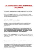 LAS 210 EXAM 2 QUESTIONS WITH ANSWERS 100&percnt; VERIFIED 