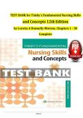 Test Bank for Timby&rsquo;s Fundamental Nursing Skills 12th Edition &vert; Chapters 1&ndash;38
