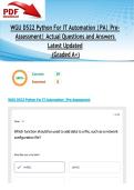WGU D522 Python For IT Automation &vert;PA&vert; Pre-Assessment&vert; Actual Questions and Answers Latest Updated 2026&sol;2027 &lpar;Graded A&plus;&rpar;