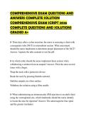 COMPREHENSIVE EXAM QUESTIONS AND ANSWERS COMPLETE SOLUTION COMPREHENSIVE EXAM SCRIPT 2026 COMPLETE QUESTIONS AND SOLUTIONS GRADED A&plus;