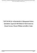 TEST BANK for An Introduction to Management Science&colon;  Quantitative Approach 15th Edition by David Anderson&comma;  Dennis Sweeney&comma; Thomas Williams and Jeffrey Camm&period;