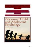 Abnormal Child and Adolescent Psychology &ndash; 8th Edition&comma; Exam Test Bank&comma; Complete Chapters 1&ndash;15 &lpar;Verified Questions and Answers&rpar;