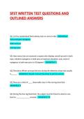 SFST WRITTEN TEST QUESTIONS AND OUTLINED ANSWERS