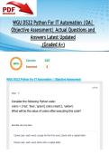 WGU D522 Python For IT Automation &vert;OA&vert; Objective Assessment&vert; Actual Questions and Answers Latest Updated 2026&sol;2027 &lpar;Graded A&plus;&rpar;