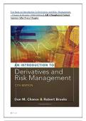 Test Bank An Introduction To Derivatives And Risk Management &ndash; Chance & Brooks &vert; 10th Edition &vert; All Chapters