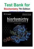 Test Bank for Biochemistry 7th Edition by Reginald Garrett and Charles Grisham isbn-9780357728451