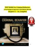 Criminal Behavior Exam Questions &vert; Bartol 12th Edition