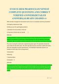 EVOLVE HESI PHARM EXAM NEWEST  COMPLETE QUESTIONS AND CORRECT  VERIFIED ANSWERS&lpar;DETAILED  ANSWERS&rpar;&vert;ALREADY GRADED A&plus; 