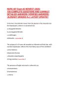 NURS 497 Exam 3 &ndash; 2026 Updated Version &vert; 100&plus; Verified Questions with Detailed A&plus; Answers Across Neurology&comma; Oncology&comma; and GI Disorders