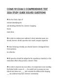 COMS 101 EXAM 3 COMPREHENSIVE TEST 2026 STUDY GUIDE SOLVED QUESTIONS