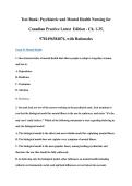 Test Bank&colon; Psychiatric and Mental Health Nursing for Canadian Practice Latest Edition - Ch&period; 1-35&comma; 9781496384874&comma; with Rationales