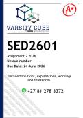 SED2601 Assignment 2 &lpar;DETAILED ANSWERS&rpar; 2026 - DISTINCTION GUARANTEED 
