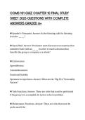 COMS 101 QUIZ CHAPTER 10 FINAL STUDY SHEET 2026 QUESTIONS WITH COMPLETE ANSWERS GRADED A&plus;