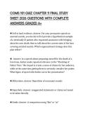 COMS 101 QUIZ CHAPTER 11 FINAL STUDY SHEET 2026 QUESTIONS WITH COMPLETE ANSWERS GRADED A&plus;
