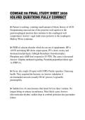 COMSAE 110 FINAL STUDY SHEET 2026 SOLVED QUESTIONS FULLY CORRECT