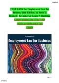 Test Bank For Employment Law for Business 10E Complete Chapters 1&ndash;16 &vert; Chapter-by-Chapter Exam Prep &vert; Graded A&plus; &vert; Latest Edition
