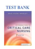 Test Bank&colon; Introduction to Critical Care Nursing &lpar;7th Edition&rpar; &ndash; Sole&comma; Klein&comma; & Moseley