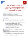 NSE 211 Final ACTUAL EXAM 2026&sol;2027 &vert; All Questions and Verified Solutions &vert; Latest Update This Year &vert; Pass Guaranteed - A&plus; Graded